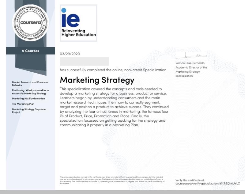 Business microcredential certificate 3